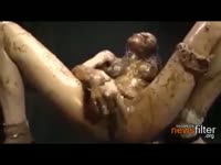 Crazy Jap Teen Slag Covered in Her Own Shit & Puke